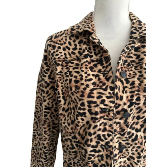 CHICO'S Women's Cheetah Print Button jacket Size 1  US 8/10 - Picture 5 of 6